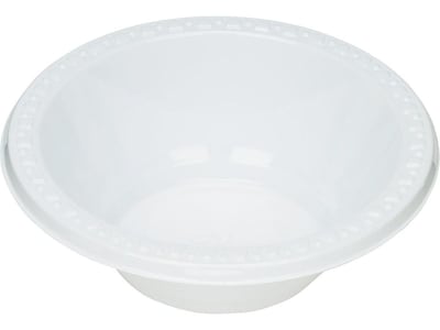 Table Mate Plastic Standard Bowls, 12 oz., White, 125/Pack (TBL-12244-WH)