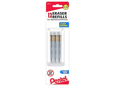 Pentel Z2-1N Eraser Refills, White, 12/Pack (Z21BP3-K6)