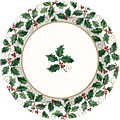 Amscan Seasonal Paper Plates, 10 Diameter, Red/Green Holly, 40 Plates/Set, 4 Sets/Pack (721330)