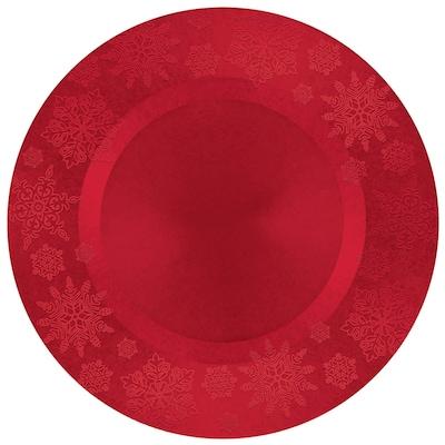 Amscan Snowflake Charger, Red, 13 x 13, 3/Pack (430515)