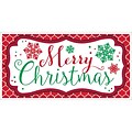 Amscan Merry Christmas Plastic Banner, 33.5 x 65, 5/Pack (120218)