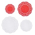 Amscan Doilies, Red/White, 4/Pack, 40 Per Pack (140107)