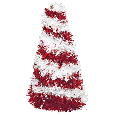 Amscan Tinsel Christmas Tree 10 Centerpiece, Red/White Candy Cane Stripe, 6/Pack (241320)