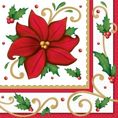 Amscan Winter Botanical Luncheon Napkin, 6.5 x 6.5 (711177)
