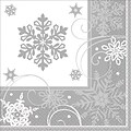 Amscan Sparkling Snowflake Dinner Napkin, 7.75 x 7.75, 5/Pack, 16 Per Pack (521559)