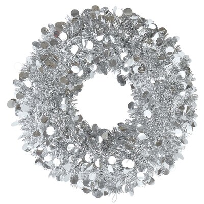 Amscan Christmas Tinsel 17 Wreath, Silver, 2/Pack, (240609)