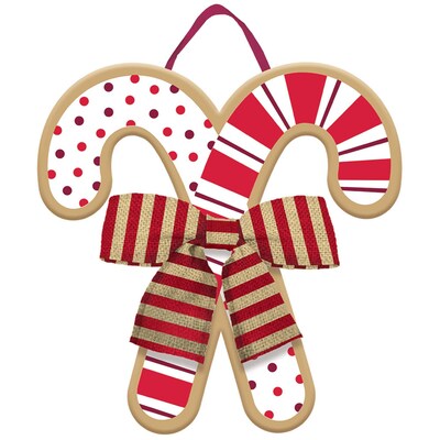 Amscan Candy Cane Sign, 12 x 11.75, MDF, 4/Pack (241603)