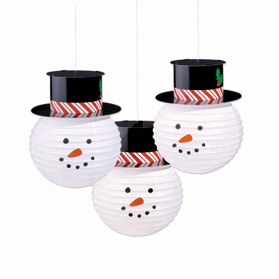 Amscan Snowman Lanterns, 12.5 x 9.5, 3/Pack (241317)
