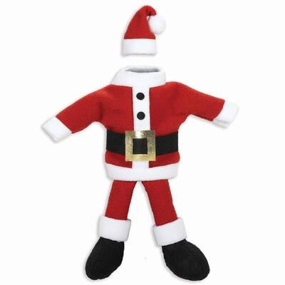 10IN Santa Suit Wine Bottle Cover, 10 x 5, 3/Pack (160268)