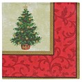 Amscan Classic Lunch Napkins, Vintage Christmas Tree, 16 Napkins/Set, 5 Sets/Pack (519900)