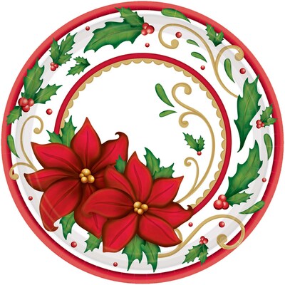 Amscan Winter Botanical Paper Plate, 7 x 7 (741177)
