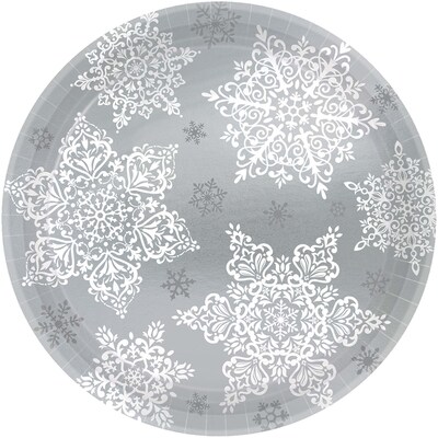 Amscan Shining Season 9 Paper Plates, Silver, 60 Plates/Pack (759546)