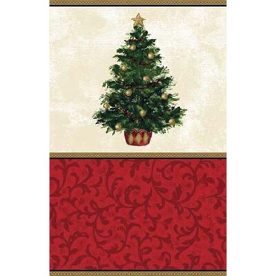 Amscan Classic Paper Tablecover, 54 x 102, Vintage Christmas Tree, 3/Pack (579900)