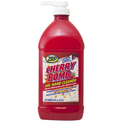 Zep Cherry Bomb Hand Soap Cleaner Gel, Mild Cherry Scent, 48 oz., 4/Carton (ZUCBHC484)