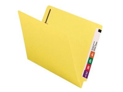 Smead End Tab Classification Folders, Shelf-Master Reinforced Straight-Cut Tab, Letter Size, Yellow,