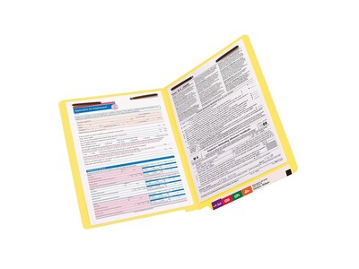 Smead End Tab Classification Folders, Shelf-Master Reinforced Straight-Cut Tab, Letter Size, Yellow, 50/Box (25940)