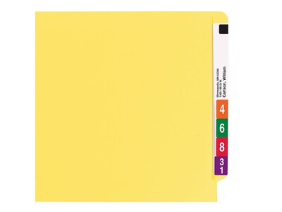 Smead End Tab Classification Folders, Shelf-Master Reinforced Straight-Cut Tab, Letter Size, Yellow, 50/Box (25940)