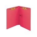 Smead End Tab Classification Folders, Shelf-Master Reinforced Straight-Cut Tab, Letter Size, Red, 50