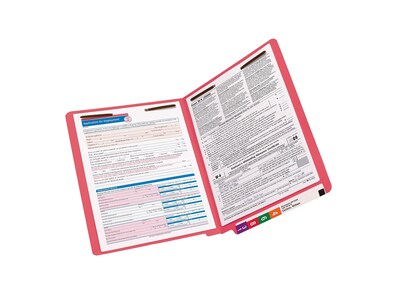 Smead End Tab Classification Folders, Shelf-Master Reinforced Straight-Cut Tab, Letter Size, Red, 50/Box (25740)