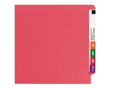 Smead End Tab Classification Folders, Shelf-Master Reinforced Straight-Cut Tab, Letter Size, Red, 50/Box (25740)