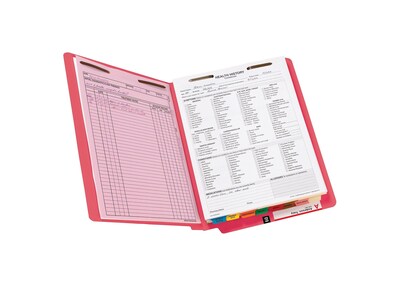 Smead End Tab Classification Folders, Shelf-Master Reinforced Straight-Cut Tab, Letter Size, Red, 50/Box (25740)