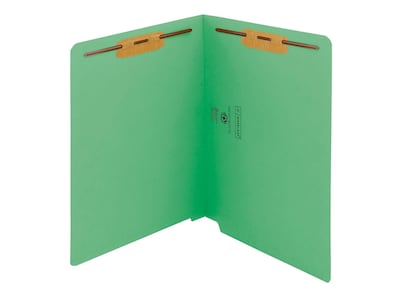 Smead End Tab Classification Folders, Shelf-Master Reinforced Straight-Cut Tab, Letter Size, Green,