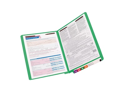 Smead End Tab Classification Folders, Shelf-Master Reinforced Straight-Cut Tab, Letter Size, Green,