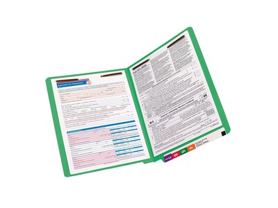 Smead End Tab Classification Folders, Shelf-Master Reinforced Straight-Cut Tab, Letter Size, Green,