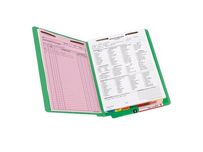 Smead End Tab Classification Folders, Shelf-Master Reinforced Straight-Cut Tab, Letter Size, Green, 50/Box (25140)