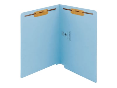 Smead End Tab Classification Folders, Shelf-Master Reinforced Straight-Cut Tab, Letter Size, Blue, 5