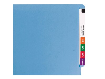 Smead End Tab Classification Folders, Shelf-Master Reinforced Straight-Cut Tab, Letter Size, Blue, 50/Box (25040)