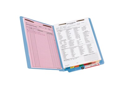 Smead End Tab Classification Folders, Shelf-Master Reinforced Straight-Cut Tab, Letter Size, Blue, 50/Box (25040)