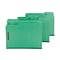 Smead Pressboard Classification Folders with SafeSHIELD Fasteners, 1/3-Cut Tab, Letter Size, Green,