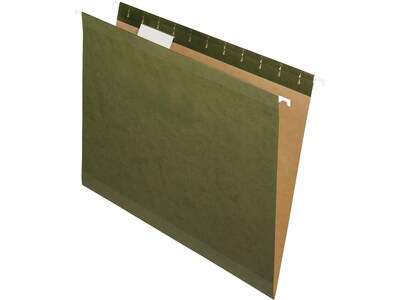 Pendaflex Reinforced Hanging File Folders, 1/5-Cut Tab, Letter Size, Standard Green, 25/Box (PFX 415