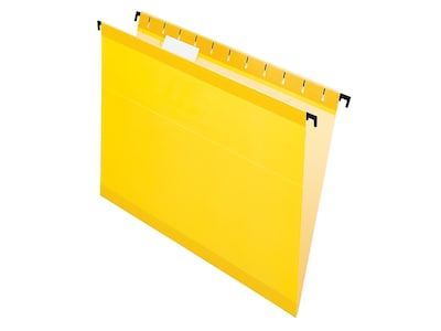 Pendaflex SureHook Reinforced Hanging File Folders, 5-Tab, Letter Size, Yellow, 20/Box (PFX 6152 1/5