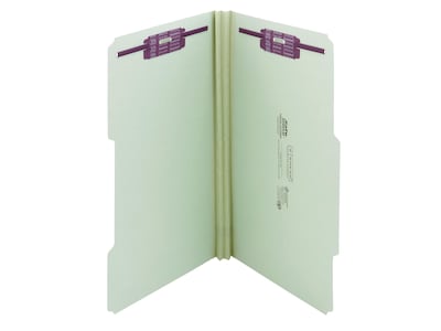 Smead Recycled Pressboard Classification Folders with SafeSHIELD Fasteners, 2/5-Cut Tab, Legal Size,