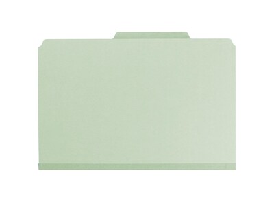 Smead Recycled Pressboard Classification Folders with SafeSHIELD Fasteners, 2/5-Cut Tab, Legal Size, Gray/Green, 25/Box (19982)