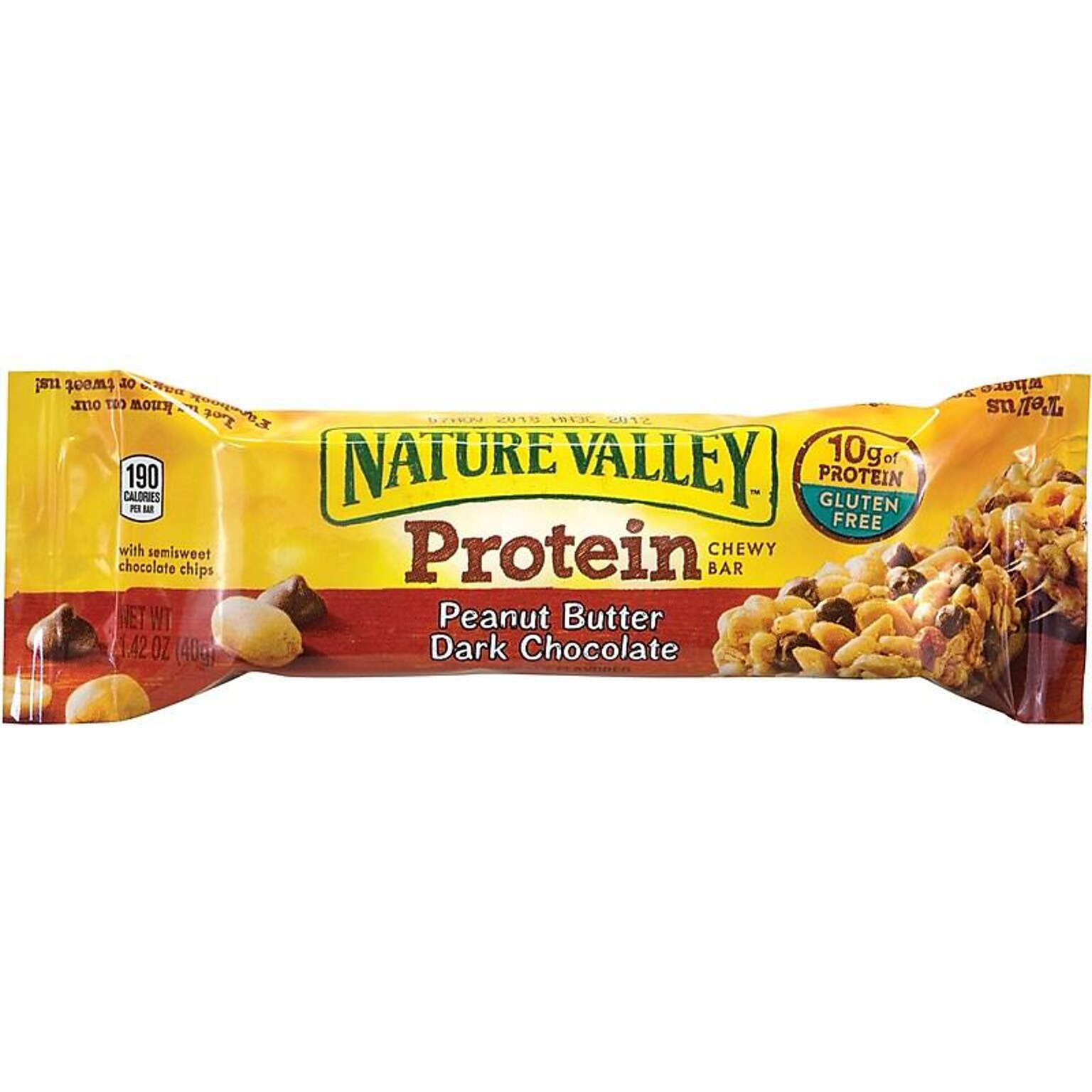 Nature Valley Chewy Gluten Free Peanut Butter Dark Chocolate Protein Bar, 1.42 oz., 18 Bars/Box (220-00451)