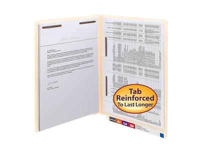 Smead End Tab Classification Folders, Shelf-Master Reinforced Straight-Cut Tab, Letter Size, Manila, 50/Box (34120)
