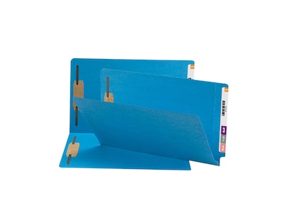 Smead End Tab Classification Folders, Shelf-Master Reinforced Straight-Cut Tab, Legal Size, Blue, 50