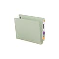 Smead End Tab Classification Folders with SafeSHIELD Fasteners, Letter Size, Gray/Green, 25/Box (347