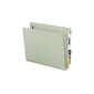 Smead End Tab Classification Folders with SafeSHIELD Fasteners, Letter Size, Gray/Green, 25/Box (34725)