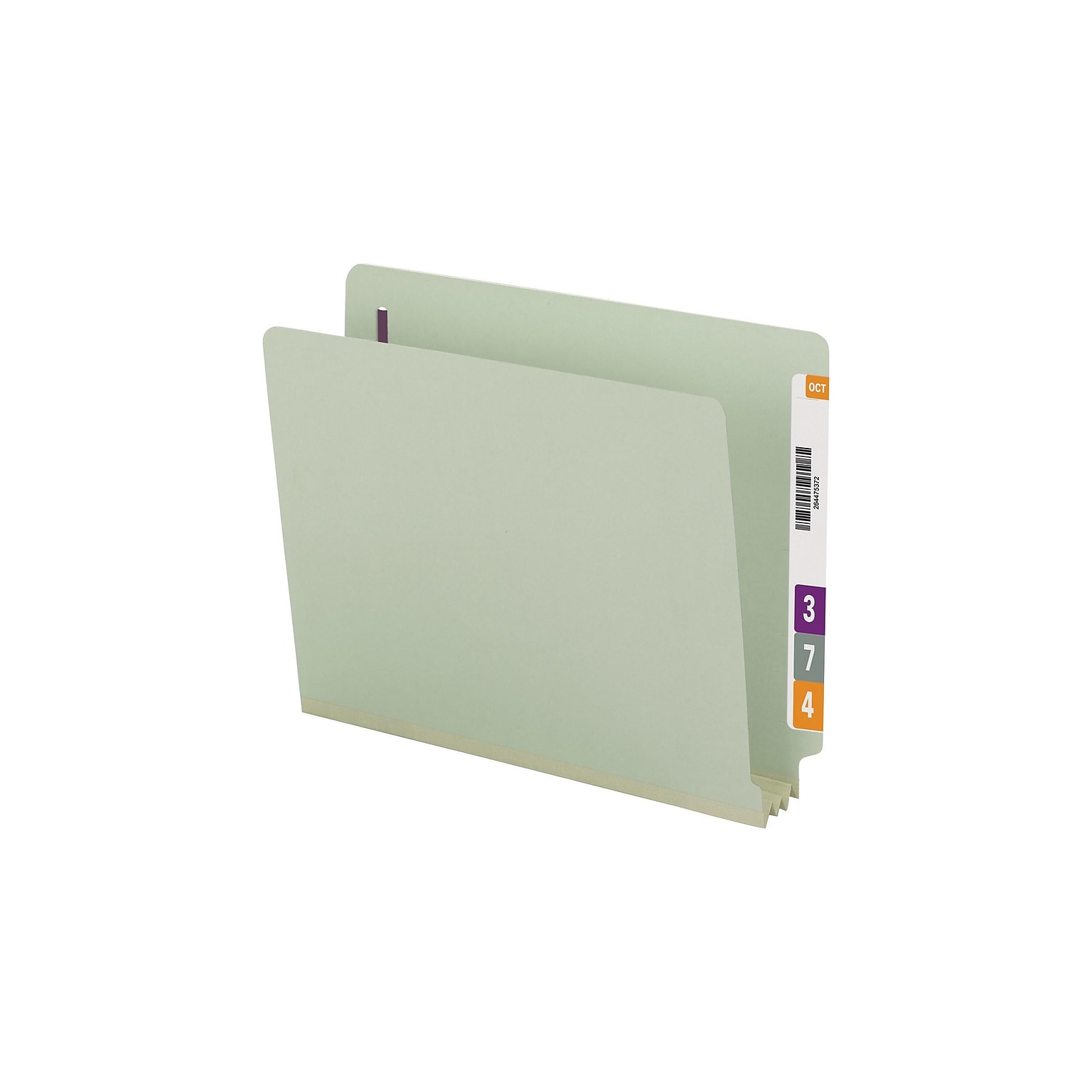 Smead End Tab Classification Folders with SafeSHIELD Fasteners, Letter Size, Gray/Green, 25/Box (34725)