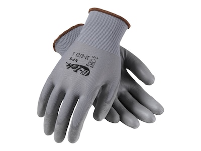 G-Tek 33-G125 Polyurethane Coated Nylon Gloves, Large, 13 Gauge, Gray, 12 Pairs (33-G125/L)