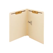 Smead End Tab Fastener Folders, Shelf-Master Reinforced Straight-Cut Tab, Letter Size, Manila, 50/Bo
