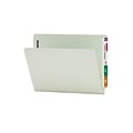 Smead End Tab Classification Folders with SafeSHIELD Fasteners, Letter Size, Gray/Green, 25/Box (347