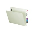 Smead End Tab Folders with SafeSHIELD Fasteners, Letter Size, Gray/Green, 25/Box (34715)