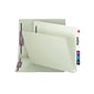 Smead End Tab Folders with SafeSHIELD Fasteners, Letter Size, Gray/Green, 25/Box (34715)