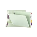 Smead End Tab Classification Folders with SafeSHIELD Fasteners, Legal Size, Gray/Green, 25/Box (3771