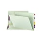 Smead End Tab Classification Folders with SafeSHIELD Fasteners, Legal Size, Gray/Green, 25/Box (37715)